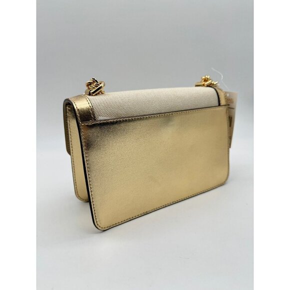 MICHAEL KORS Heather canvas leather large shoulder crossbody bag -GOLD/ NATURAL - Picture 7 of 15